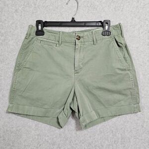 GAP Green Khaki Shorts Size 4 Womens 5" Casual Pocket Cuffed Bottoms